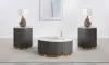 Coaster Fine Furniture 710418-S3 Jason - 3 Piece Round Marble Coffee And End Table Set - White