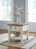 Ashley Furniture T637-3 Bolanburg - Rectangular End Table - White / Brown / Beige