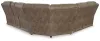 Ashley Furniture 83106S2C Ravenel - 3-Piece Power Reclining Sectional With Raf Power Reclining Loveseat With Console - Faux Leather - Fossil
