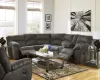 Ashley Furniture 27801S1 Tambo - Right Arm Facing Loveseat With Console 2 Pc Sectional - Pewter