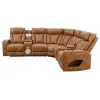 ACME LV06240 Taddeo - Power Motion Sectional Sofa With Power Headrest, Massage & LED - Two Tone Brown Leatherette