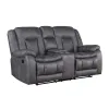 New Classic U2505-25-DGY Morello - Console Loveseat With Dual Recliners - Gray