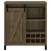 CoasterEveryday 182852 Arlington - Sliding Door Home Bar Wine Cabinet - Rustic Oak