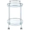 CoasterEveryday 181367 Chrissy - Round Glass Shelf Metal Bar Cart - Chrome