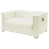 CoasterElevations 505392 Chaviano - Upholstered Track Arm Loveseat - Pearl White