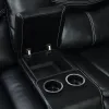 Furniture of America CM6981-LV-CT Pollux - Console Loveseat With 2 Recliners - Black