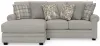Jackson Furniture Industries 3345/75/42-26 Jackson Furniture Industries 3345/75/42-26 Livingston - 2 Piece Sofa Chaise With Comfort Coil Seating And 6 Accent Pillows Included (LSF Chaise) - Linen
