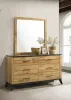 Coaster Fine Furniture 225003M Kaywood - 6-Drawer Dresser And Mirror - Natural Pine