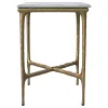 Coaster Fine Furniture 930091 Baldwin - Rectangular Marble Top Side Table - White And Gold