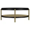 Coaster Fine Furniture 706198 Arini - Round Coffee Table With Storage Shelf - Black