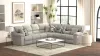 Jackson Furniture Industries 15/36/37/38-28 Quinn - 3 Piece Reclining Sectional With 4 Reclining Seats, Storage Arms, Storage Console With Lights, And Drop Down Table - Nature