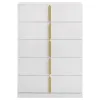 Coaster Fine Furniture 223095 Ines - 5-Drawer Bedroom Chest Of Drawers - White High Gloss