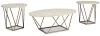 Ashley Furniture T385-13 Tarica - Occasional Table Set (Set of 3) - White / Metallic