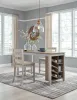 Ashley Furniture D394-32 Skempton - Rectangular Counter Table With Storage - White