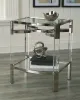 Ashley Furniture A4000334 Chaseton - Accent Table - Clear / Silver Finish