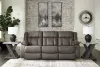 Ashley Furniture 68804/88/86/25 First Base - 3 Pc. - Reclining Sofa, Reclining Loveseat, Rocker Recliner - Gunmetal