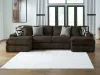 Ashley Furniture 98104S5 Ashley Furniture 98104S5 Midnight-Madness - 3-Piece Double Chaise Sectional - Chocolate