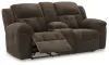 Ashley Furniture 3740794 Frohn - Dbl Reclining Loveseat With Console - Chocolate