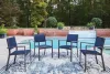 Ashley Furniture PCP326-601A Rocky Creek - Sling Arm Chair (Set of 4) - Blue / Gray