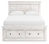 Ashley Furniture PCB1171B4 Ashley Furniture PCB1171B4 Makidern - Queen Panel Storage Bed With Storage Footboard - Whitewash