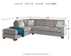 Ashley Furniture 87214S4 Altari - Left Arm Facing Corner Chaise With Sleeper 2 Pc Sectional - Alloy