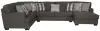 Jackson Furniture Industries 5473/62/30/76-58 Jackson Furniture Industries 5473/62/30/76-58 Crawford - 3 Piece Sectional With RSF Chaise And 10 Included Accent Pillows - Dark Gray