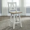 Liberty Furniture 62WH-B250324 Liberty Furniture 62WH-B250324 Lindsey Farm - Counter Height Swivel Chair - Weathered White & Sandstone