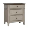 Liberty Furniture 457-BR61 Ivy Hollow - 3 Drawer Nightstand With Charging Station - Weathered Linen / Dusty Taupe