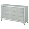 CoasterEssence 223213 Gunnison - 6-Drawer Dresser - Silver Metallic