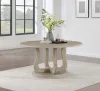 Coaster Fine Furniture 123120 Trofello - Round Pedestal Dining Table - White Washed