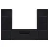 Coaster Fine Furniture 706222-SET Winfield - 3 Piece Entertainment Center With TV Stand - Black