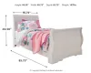 Ashley Furniture B129/31/36/63/62/82 Ashley Furniture B129/31/36/63/62/82 Anarasia - 5 Pc. - Dresser, Mirror, Twin Sleigh Bed - White