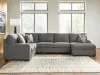 Ashley Furniture PC48405S6 Ashley Furniture PC48405S6 Clarington - 3-Piece Sleeper Sectional With RAF Chaise And LAF Sofa - Greystone