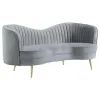 CoasterEssence 506864-S3 Sophia - 3 Piece Upholstered Channel Tufted Sofa Set - Gray