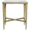 Coaster Fine Furniture 930091 Baldwin - Rectangular Marble Top Side Table - White And Gold