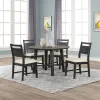 New Classic D4103-51S Sable Crest - 5 Piece Set (Round Dining Table & 4 Chairs) - Black