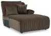 Ashley Furniture 92705S10 Ashley Furniture 92705S10 Top Tier - 3-Piece Reclining Sectional With Raf Press Back Chaise - Chocolate