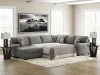 Ashley Furniture PC48405S5 Ashley Furniture PC48405S5 Clarington - 3-Piece Sleeper Sectional With LAF Chaise And RAF Sofa - Greystone