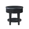 New Classic T3881-20 Tate - Round One Drawer End Table - Black