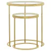 CoasterElevations 935936 Maylin - 2 Piece Round Glass Top Nesting Table Set - Gold