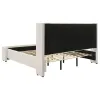 Coaster Fine Furniture 310078KE Alamosa - Boucle Upholstered Eastern King Wingback Platform Bed - White