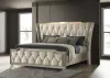 Coaster Fine Furniture 222661KE Lorient - Eastern King LED Upholstered Bed - Ivory And Camel