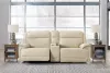 Ashley Furniture U13001S4 Ashley Furniture U13001S4 Double Deal - 2-Piece Power Reclining Loveseat Sectional With Console - Almond