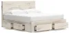 Ashley Furniture B2310B14 Ashley Furniture B2310B14 Lawroy - King Panel Bed With Storage Footboard And 2 Under Bed Storage Units - Light Natural