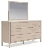 Ashley Furniture B2615/231/36/345/58/56/91(2)/B100-14 Ashley Furniture B2615/231/36/345/58/56/91(2)/B100-14 Cadmori - 8 Pc. - Dresser, Mirror, Chest, King Upholstered Panel Bed, 2 Nightstands - Two-tone