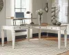 Ashley Furniture H743H2 Realyn - L Shaped Desk With Lift Top - White / Brown