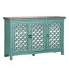 Liberty Furniture 2011-AC5636 Kensington - 3 Door Accent Cabinet - Turquoise / Worn Wood Tone