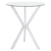 CoasterEssence 100186 Denali - Round Glass Top Bistro Bar Table - Chrome