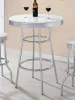 CoasterEveryday 2300 Retro - Round 1950's Bistro Pub Height Bar Table - White