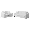 CoasterElevations 509891-S2 Ashlyn - 2 Piece Upholstered Sloped Arm Sofa Set - White